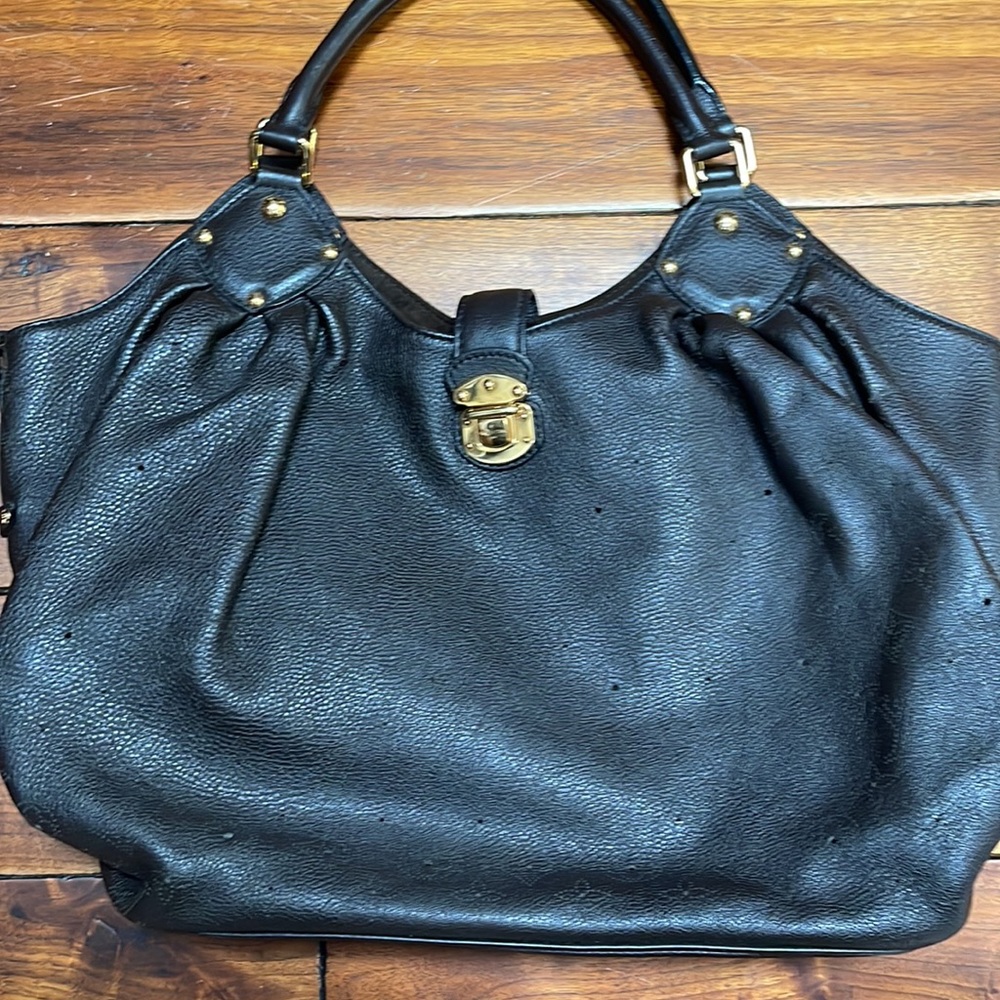Louis Vuitton brown leather and suede shoulder bag